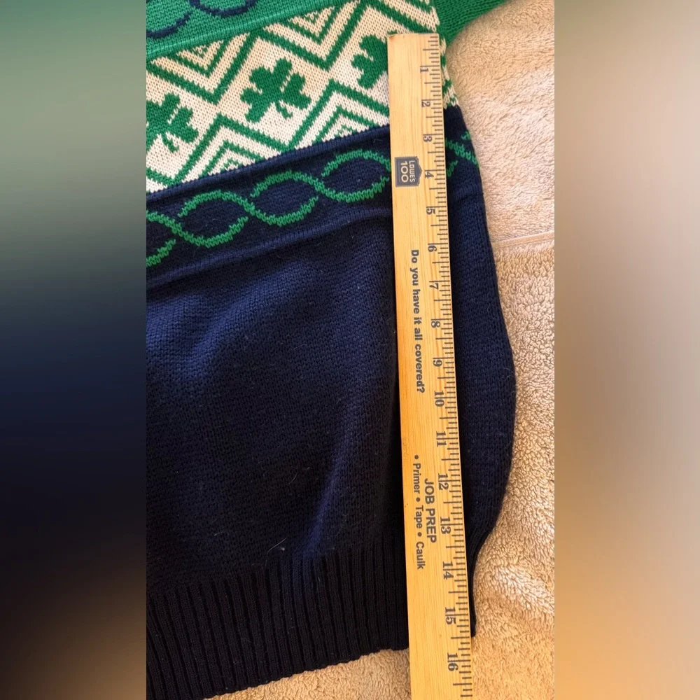Vintage Emerald Sport Shamrock Celtic Pullover Knit Sweater Made In Ireland M